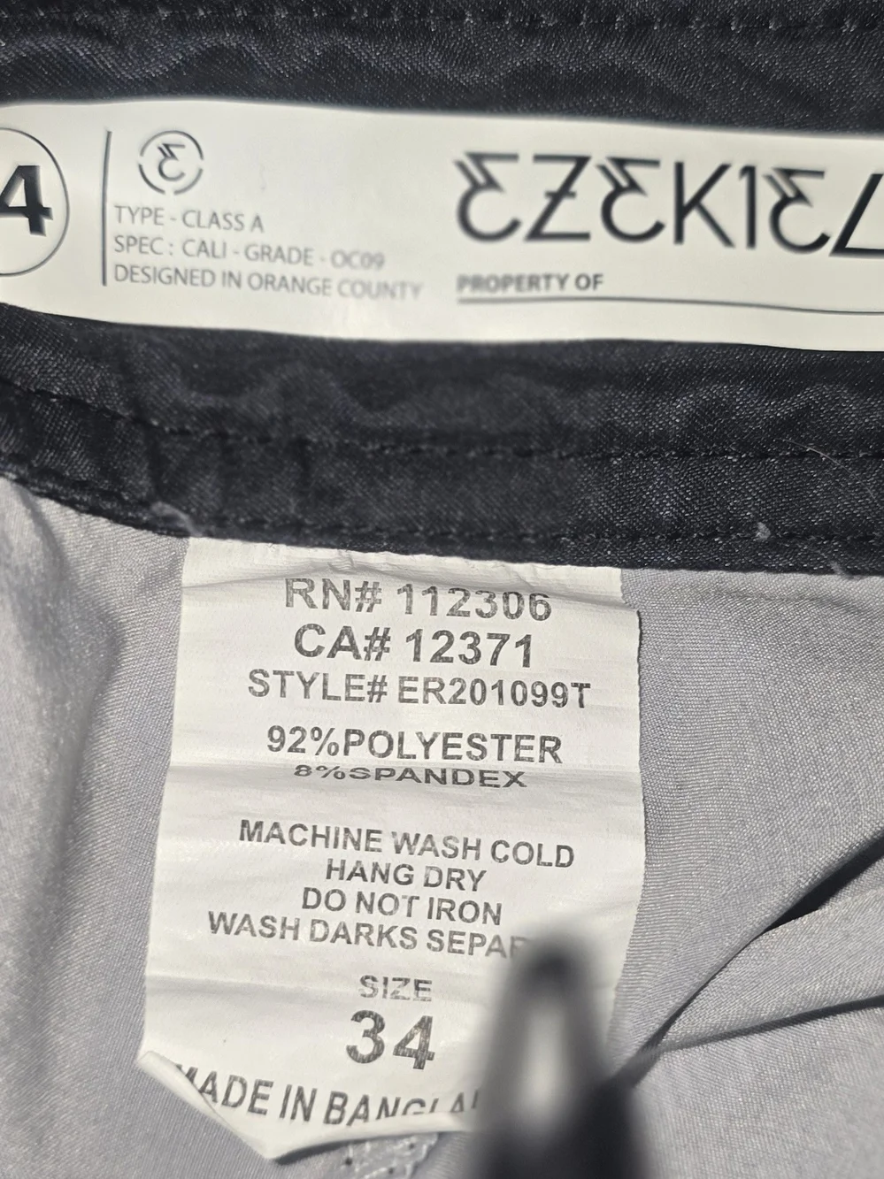 Ezekiel Black and Blue Striped Swim Board Shorts